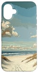 Coque pour iPhone 16 Plus Plage de sable avec dunes - Graphique vintage