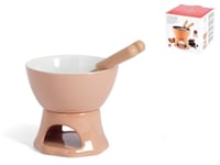 Service Fondue En Grès 4 Pièces Beige/Blanc Maison