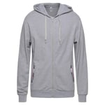 Moschino Mens Brand Taped Pockets Grey Zip Hoodie Cotton - Size Medium