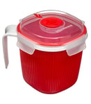 Cisaille Micro-Onde, Plastique, Red, Milk, Tea and Soup Mug Warmer 0.7L