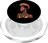 Rainbow Dashiki Cheveux naturels pour femme tribale africaine PopSockets PopGrip pour MagSafe