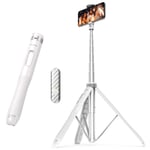 ATUMTEK 1.3m Selfie Stick Tripod, All in One Extendable Phone Tripod Stand with Bluetooth Remote 360° Rotation for iPhone and Android Phone Selfies, Video Recording, Vlogging, Live Streaming - White