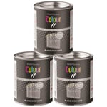 3x Paint Factory Black Iron Gate Gloss Tin Paint Fast Drying Exterior Use 300ml