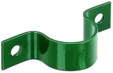 Alberts 855390 Collier de tube | pour la fixation des piquets de clôture aux murs | galvanisé, plastifié, vert | pour poteau Ø 38 mm | kit de 10