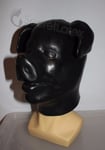 LATEX BLACK GUM FETISH PIG FULL HEAD RUBBER HOOD BOAR DOLL MAN MEN COSPLAY MASK