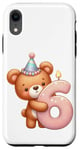 Coque pour iPhone XR Ours en peluche marron pour 6ème anniversaire