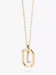 PDPAOLA Octagonal Cubic Zirconia Alphabet Initial Pendant Necklace