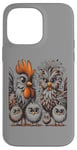 Coque pour iPhone 14 Pro Max Art de poulet amusant coloré d'Eagerlys, Crazy Chicken Family