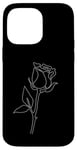 Coque pour iPhone 14 Pro Max Rose Fleur Abstraite Dessin Minimaliste one Line Art