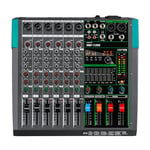 Depusheng PA6 table de mixage audio DJ professionnelle entrée 6 canaux intégrée 256 types d'effets DPS prise en charge alimentation fantôme 48V USB Bluetooth enregistrement sur ordinateur MP3