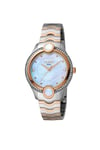 Ferre Milano Womens FM1L082M0031 Rose Gold Watch/Band with Silver Dial - Silver & Gold - One Size