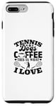 Coque pour iPhone 7 Plus/8 Plus Tennis Dogs Coffee This Is What I Love Joueur de tennis