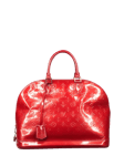 Pre-loved Louis Vuitton 2008 Alma GM Vernis Embossed Leather Top Handle Grab Bag, Red