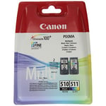 Canon PG-510+CL-511 Multipack Cartouche d'encre d'origine Noir/Jaune/Cyan/Magenta 220 Pages