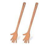 Fisura - Cuillère de cuisine originale en forme de clé. Set de 2 spatules pour la cuisine en forme. Cuillère en bois de hêtre. Accessoires de cuisine résistants à la chaleur. (Main)