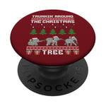 Trunkin Around the Christmas Tree Elephant Family Funny Joke PopSockets Adhesive PopGrip