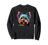 Colorful Pop Art Yorkshire Terrier Portrait Sweatshirt