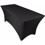 Housse de table pour table pliante 183 cm - noir, housse de table élastique, housse de table pour clubs et restaurants