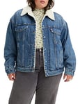 Levi's Plus Size 90s Sherpa Trucker Veste Femme, After School Sitcom Plus, 3XL