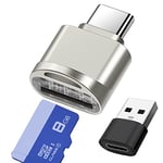 Lecteur de Carte SD, USB C Lecteur de Carte Micro SD, Adaptateur de Lecteur de Carte Mémoire TF, Compatible avec MacBook, Samsung Galaxy S22 S21 S20 Note20, Téléphone USB-C et Plus