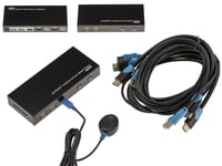 KVM Switch Automatique Souris Clavier Ecran 2 PC - HDMI USB - Controle à distance, auto alimenté, avec Cordons - 4096x2160