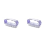 Meridiana Brosse à ongles en plastique avec manche incurvé (Lot de 2)