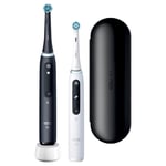 Oral-B iO Series 5 Duo elektriska tandborstar - Svart och vit