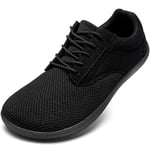 JUEQIBAA Homme Chaussures Pieds Nus Orteil Large Baskets Minimaliste Chaussures Décontractées Respirant Poids Léger pour Marcher Courir L'haltérophilie Noir 41