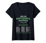 Womens National Park Keep Checklist Bucket List All National Parks V-Neck T-Shirt