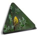 Triangle MDF Magnets - Little Yellow Bird Tree Rain Nature #45583