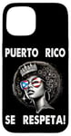 Coque pour iPhone 15 Porto Rico Se Respeta Afro Latina Crown Boricua