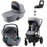 Premiumpakke, Britax Smile III + Bagdel + Britax iSense Bilstolsystem - Frost Grey, Brown