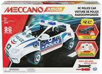 MECCANO Junior, RC Police Car with Working Boot and Real Tools, Toy Model Building Kit, STEM Toys for Kids Aged 5 and up