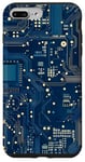 Coque pour iPhone 7 Plus/8 Plus Carte mère bleue vintage à pois avec circuit amusant