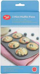 2x Tala Mini Muffin Baking Pan Tin Tray Non-Stick Cupcake Oven - 17cm x 11cm