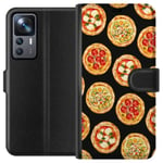 Lompakkokotelo Xiaomi 12T Pro-laitteelle, jossa on Pizza kuvio