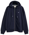 GANT Women's Shield Zip Hoodie Hooded Sweatshirt, Evening Blue, S