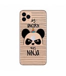 Coque Iphone 11 PRO MAX Panda licorne ninja raye unicorn transparente