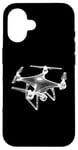 Coque pour iPhone 16 Drone 3D Wireframe - Drone volant vintage amateur de pilote