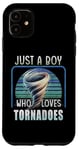 Coque pour iPhone 11 Storm Chaser Just A Boy Who Loves Tornado Retro 80s Weather