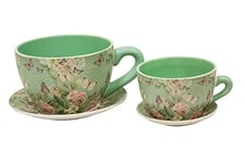 Mimbre Natural Deux Set De Deux Pots Tasse Flowers S/2 (33×25.5×16)