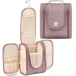 BOACAY Trousse de Toilette Femme, Homme, Enfant, Sac de Voyage Cosmétique à Suspendre, Vanity Souple et Pliable pour la Douche ou Maquillage