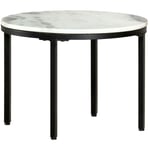 Prolenta Premium - Furniture Limited - Table basse Blanc et noir Ø50 cm Marbre