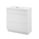 Meuble vasque à poser blanc mat l.80 cm Imandra + plan vasque blanc résine Mila, GoodHome