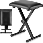 Banc De Piano Tabouret De Piano Pliable Réglable En Hauteur, Siège De Piano En Forme De X, Banc De Piano Stable Tabouret De Piano Rembourré, Noir Cy0257