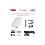 Antenne Sat Plate 40cm + Kit fixation cheminée + Récepteur Sat THS806 tntsat + Câble hdmi + Pointeur + Câble Coax 25m + 2 Fiches f