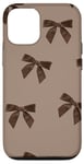 Coque pour iPhone 12/12 Pro Nœuds en ruban esthétiques beige marron Coquette