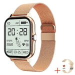 Montre Connectée Bluetooth Pour Homme Et Femme,Fitness,Appel,Montres Connectées,Étanche,Android,Ios,2023 - Type Mesh Gold #A