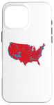 Coque pour iPhone 16 Pro Max Red Wave Carte des États-Unis dans l'élection présidentielle de 2024