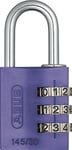 ABUS Combination Padlock 145/30 Purple - for Luggage, Cabinet etc - Aluminium Padlock - Individually Adjustable Numerical Code - ABUS Security Level 3